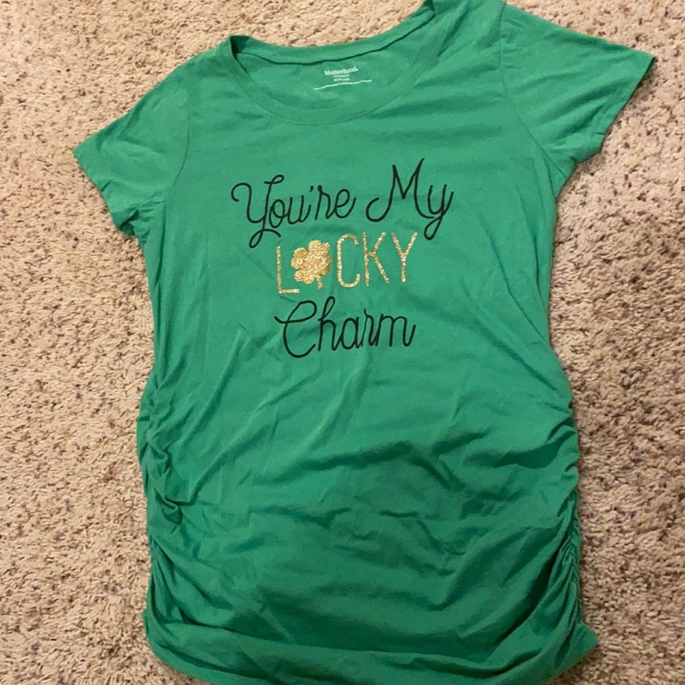 NEW Condition Motherhood Maternity St Patrick’s Day ruched tee